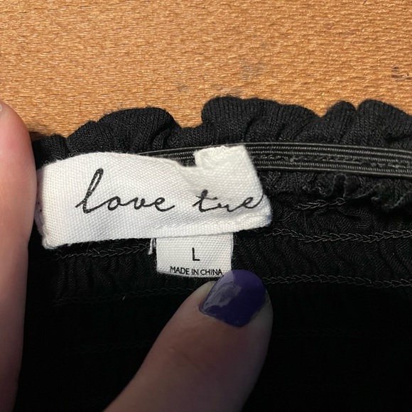 BLACK OFF THE SHOULDER CROP TOP - Picture 5 of 5